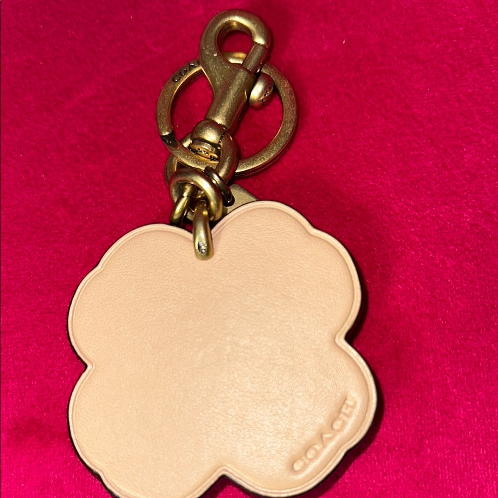Coach Cream Key charm with Floral Design - Picture 3 of 4